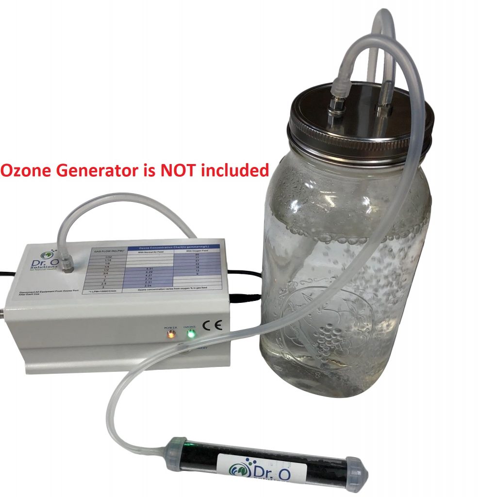 Medical Grade Ozonated Water Therapy Kit for Small (Regular Neck) Mason