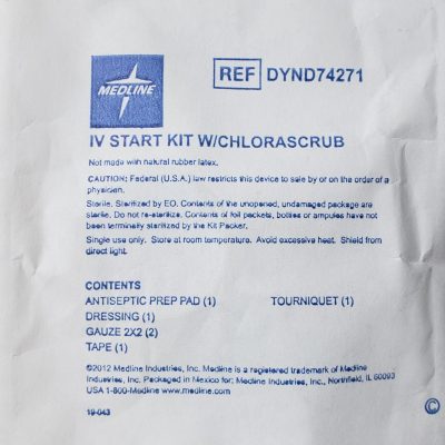 Medline IV Start Kit with Chlorascrub