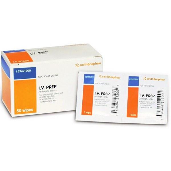 IV Prep Antiseptic Wipes 50/box