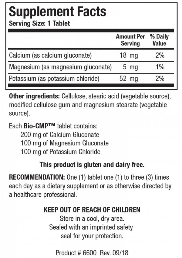 Bio-CMP Calcium Magnesium Potassium Support Mineral Disbalance, 100 ...