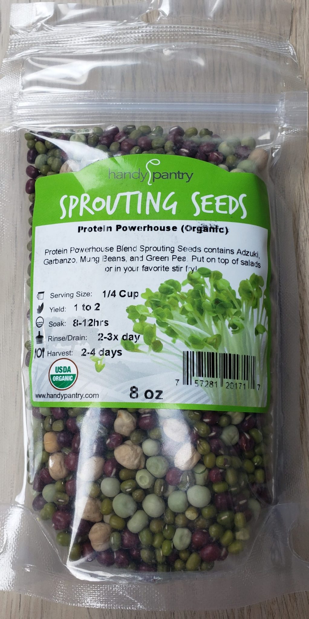 Handy Pantry Protein Powerhouse Sprouting Seeds Organic 8 oz Dr.O