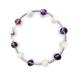 Bracelet with White Jade & Amethyst