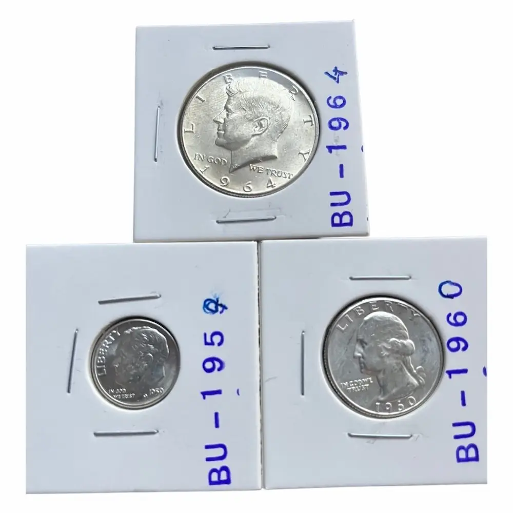 Silver Coins, random 1958-1964 years