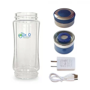 Hydrogen water — Dr. O. Solutions bottle with generator base, power adapter and USB cable